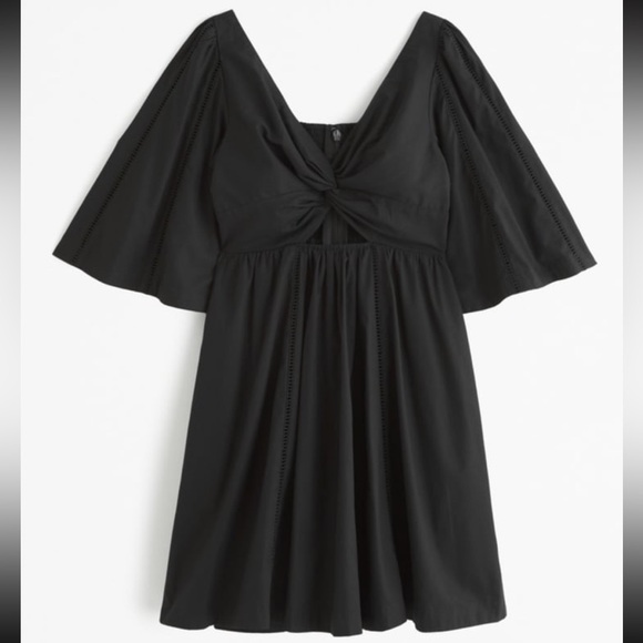 Abercrombie & Fitch Dresses & Skirts - Abercrombie & Fitch Black Cutout Poplin Mini Holiday, Party Dress - Size XS
